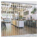 PVC Şerit Perde, Dondurucu Kapıları, Balkonlar ve Depolar için Suya Dayanıklı Şeffaf PVC Plastik Perde Şeritleri (90x200cm) - Avlular ve Fabrikalar için Dayanıklı, Hava Koşullarına Dayanıklı Kepenkler
