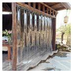 PVC Şerit Perde, Dondurucu ve Buzdolabı için Şeffaf PVC Şerit Perde, Su Geçirmez Kapı Perdesi Kiti (60 x 250 cm), Esnek Plastik Şeritler, Katlanır SCO