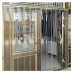 PVC Şerit Perde, Enerji Tasarruflu Şeffaf PVC Şerit Perde - Depo Kapıları ve Ticari Alanlar için Dayanıklı Vinil Şeritler, Kolay Kurulum, 135 x 290 cm