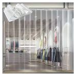 PVC Şerit Perde, Rüzgar Geçirmez Şeffaf PVC Şerit Kapı Perdesi - Gömme Dondurucular, Soğutucular, Depolar ve Garajlar için Vinil Kapı Kapağı (165 x 190 cm) - Enerji Verimliliği ve E için Dayanıklı
