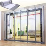 PVC şerit perde, şeffaf manyetik şerit perde, 0,4 x 2,2 m, PVC kapı bölücü, kış için, enerji tasarruflu, hava koşullarına dayanıklı, kolay kurulum, ticari E için ideal