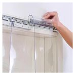 PVC Şerit Perde, Su Geçirmez PVC Dondurucu Kapı Perdesi - Mutfak ve Yatak Odası için 165x200 cm (65x79 inç) Plastik Şerit - Kolay Kurulum, Enerji Verimli, Rüzgar Geçirmez Çözüm