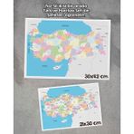 Pvc Yaz-Sil Türkiye Haritası Şehirleri Öğren Oyun 21X30 ve 30X42 cm