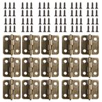 Pveath Küçük Mini Menteşeler, 50'li Paket Dolap Menteşeleri 200 x 8 mm Büyük Mini Pirinç Menteşe Yedek Vidalar, Ahşap Takı Kutusu için Metal Menteşe