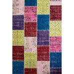 Pw726 Multi El Dokuma Patchwork Yün Halı