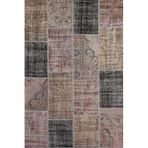Pw928 Kahve El Dokuma Patchwork Yün Halı