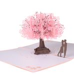 PWMENLK El yapımı kiraz çiçeği 3D açılır kart, romantik aşk tebrik yıl dönümü, düğün, doğum günü, sevgililer günü, onun için, koca, eş, erkek arkadaş, kız arkadaş