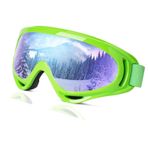 Pwsap Kayak gözlüğü, UV korumalı snowboard gözlüğü, yüksek kaliteli TPU motosiklet gözlüğü, kayak, motosiklet, bisiklet, paten için spor gözlüğü, buğulanmaz, yüksek optik netlik, kask uyumlu, üniseks,