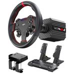 PXN VD4 Direct Drive Racing Wheel Bundle – 4Nm Servo Motor Base, 11 in Steering Wheel with Quick Release, Hall Effect Pedals, Table Clamp, PC Tuning Software Support, Racing Simulator Set for Windows
