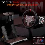 Pxn Vd6 Direct Drive Yarış Direksiyon Seti Bundle - 6nm Servo Motor - Pc ve Laptop Uyumlu - Siyah