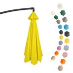 PYCJNFC 6 veya 8 Balenli Veranda Şemsiyesi için Yedek Kılıf, Bahçe Şemsiyesi için Yedek Kılıf, UV Koruma 50+ Polyester (Sarı, 8 Tel/350 cm)