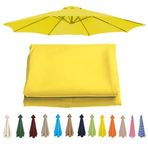 PYCJNFC 8 Balina Yedek Güneş Şemsiyesi (350 cm, 300 cm, 270 cm), UV 50+ Yedek Kumaş (Sarı, 6 Balina, 270 cm)