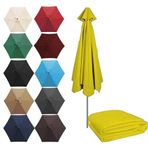 PYCJNFC Bahçe Şemsiyesi 200/270/300 cm için Yedek Kanvas, UV50+ Koruma, Su Geçirmez, 6/8 Balina (Sarı, 6 Balina, 7 m/106 inç)