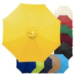 PYCJNFC Bahçe Şemsiyesi Kumaş Yedek Kılıf - 2 m, 7 m, 0 m - Kalın Güçlendirilmiş Standart Bahçe Şemsiyeleri için (Sarı, 8 Çubuk, 0 m/118 inç)