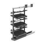 PYCJNFC Dolap için Sürgülü Ayakkabı Rafı, Yüksekliği Ayarlanabilir Metal Geri Çekilebilir Dikey Raf, Yerden Tasarruf Sağlayan Saklama, Siyah (6 Katlı/H 89-101 cm)