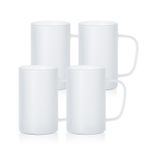 PYD Life Süblimasyon Cam Boş Kupa Buzlu Cam Bardaklar 500 ml Kahve Bira Kupaları Cricut Mug Press ve Bardak Isı Presi için Saplı 4'lü Paket