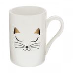 Pylônes, Porselen fincan, Motif: Kedi, beyaz