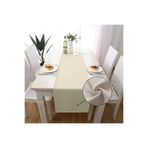 Pyramid Home Keten Runner - Açık Fransız Beji Keten Kumaş Masa Runner Standart Boy