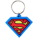 Pyramid International Superman-Shield Kauçuk Anahtarlık, Metal, Mavi, Kırmızı ve Sarı, 4 x 6 x 1,3 cm