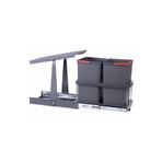 Pyramith P9153 12+12 lt Antrasit Teleskopik Raylı Çöp Kovası