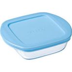 Pyrex 210PAV3-6246 0.35 lt Kare Mavi Kapaklı Saklama Kabı