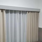 PYROSUN 2 Raylı Karartma Perde Çubuk Örtüsü, Oturma Odası için Yatak Odası Perdesi Vantilatör, Modern Perde Kutusu Dekorasyonu, Otel Balkon Perde Çubuğu (Gri, 5,5
