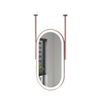 PYROSUN Banyo aynası Duvara Monte Oval Kutup Ayna, Tavan Banyo Makyaj Aynası LED Aydınlatma Banyo Aynası, Ev veya Otel İçin Metal Çerçeve, Şeffaf ve Pratik (Gül Altın, 50x80cm)