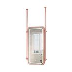 PYROSUN Banyo aynası Metal Çerçeveli ve Çubuklu Tavan Aynası LED Banyo Aynası Aydınlatma Aynası, Ev veya Otel için Uygun, Dekoratif Minimalist Cam Ayna (Gül Altın, 50 x 80 cm)