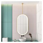 PYROSUN banyo aynası Tavan Duvara Monte Ayna LED Aydınlatmalı Banyo Aynası, Metal Çerçeve, Tuvalet Masası Tıraş Makyaj Aynası, Tuvalet, Giriş, Mağaza, Otel için (Altın, 40x80cm)