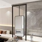 PYROSUN Banyo için Kare Tavan Aynası, Metal Çerçeveli ve Levrek Modern Makyaj Aynası, Banyo, Yatak Odası, Soyunma Odası için Basit Cam Dekoratif Ayna (Kuyruk