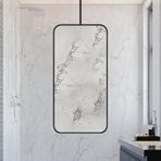 PYROSUN Büyük Tavan Aynası, Metal Çerçeveli ve Özelleştirilebilir Çubuklu Banyo Aynası, Giyinme Odası ve Banyo için Siyah Dekoratif Aynalar (Boyut: 50 cm x 70 cm)