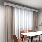 PYROSUN Çift Raylı Metal Perde Çubuğu için Perde Kutusu, Braketli Yatak Odası Perdeleri Duvar Aparatı, Dekoratif Oda Ayırıcı (4 m/13 ft)
