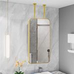 PYROSUN Dikdörtgen Tavan Asma Banyo Aynası, Ev veya Otel için HD Dekoratif Ayna (60 x 90 cm)