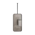 PYROSUN Dikdörtgen Tavan Aynası, Asılı Banyo Aynası, Duvara Monte Ayna, Metal Çerçeve, Özelleştirilebilir, Büyük Asılı Dekoratif Ayna (Siyah, 50 cm x 70 cm)