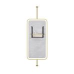 Pyrosun dikdörtgen tavan aynası, LED ışıklı, ev veya otel için ideal, dekoratif minimalist cam ayna (altın, 40 x 80 cm)