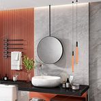 PYROSUN Duvar, Asma Ayna, Banyo Aynası, Girişler, Tuvaletler, Tavan Montajı, Yüzer Cam için Büyük Dekoratif Yuvarlak Metal Ayna
