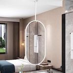 PYROSUN Duvar veya Tavan Montajı için Beyaz Metal Çerçeveli Banyo Aynası (Yatay/Dikey) (Boyut: 40 cm x 70 cm)