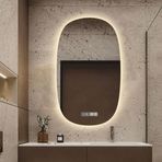 PYROSUN Işıklı Düzensiz LED Banyo Aynası, Arkadan Aydınlatmalı Duvara Monte LED Banyo Aynası, Akıllı Banyo Aynası, Buğu Önleyici Banyo Aynası, Incass Aynası