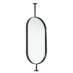 PYROSUN Oval Banyo Aynası, Tavana Monte, Siyah, Metal Çerçeveli, Banyo, Makyaj Masası, Oturma Odası için, Üç Stil (B, 40 cm x 60 cm)