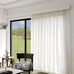 PYROSUN Raylı Pencere Perdesi Vantilatör, Dekoratif Perde, Tavan veya Duvar Montajı, Beyaz Gizli Perde Ray Sistemi (Duvara Monte, 140 cm (4,6 ft))