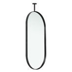 PYROSUN Siyah Oval Tavan Asma Banyo Aynası, Metal Çerçeveli, Banyo, Makyaj Masası, Oturma Odası için, Üç Stil (A, 40 x 60 cm)