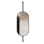 PYROSUN Tavan Asma Çubuklu Banyo Aynası, Tavan Çubuklu Duvar Aynası, Metal Çerçeveli Dekoratif Oval Ayna (B, 40 cm x 60 cm)