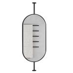 PYROSUN Tavana Monte Cam Dekoratif Ayna, Metal Çerçeveli Demir Oval Makyaj Aynası, Duş ve Tıraş için Duvara Monte Ayna, Siyah (B, 40 cm x 70 cm)