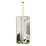 PYROSUN Tavandan Asılı Dikdörtgen Banyo Aynası, Metal Çerçeveli Duvara Monte Makyaj Aynası, Banyo için Büyük Yüzer Dekoratif Ayna (40 cm x 60 cm)