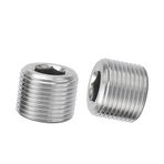 Pysrych Avanty Paslanmaz Çelik 304 Dövme Boru Bağlantı Soketi Altıgen Başlı Fiş 3/8" NPT Erkek (2'li Paket)
