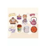 PYTK018 Çıkart ma Yazılı Karışık Desenli Tasarımlı A5 Stickers
