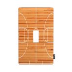 Pznen Spor Tasarım Tek Işık Anahtarı Kapağı Basketbol Sahası Tek Geçiş Duvar Plakası 1 Gang Anahtar Plakası Ev Dekorasyonu Yatak Odası Banyo için 4.5 "x 2.75"