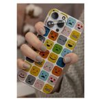 Q Aksesuar General Mobile Gm 23 Uyumlu Emojiler Tasarımlı Şeffaf Telefon Kılıfı Kapak Case