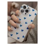 Q Aksesuar Tecno Spark 20 Pro 5G Uyumlu Mavi Kalpler Tasarımlı Şeffaf Telefon Kılıfı Kapak Case
