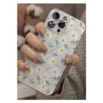 Q Aksesuar Xiaomi Redmi Note 12S Uyumlu Papatyalar Tasarımlı Şeffaf Telefon Kılıfı Kapak Case